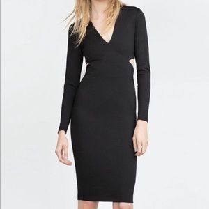 Zara long sleeve cut out dress